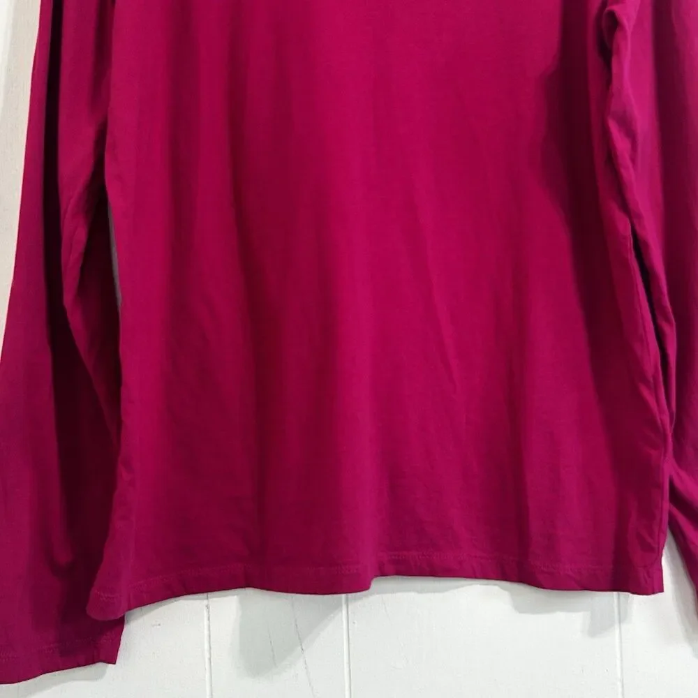 J.Crew Basic Turtleneck Berry Magenta Top Size XL Long Sleeve Soft Comfy Blouse